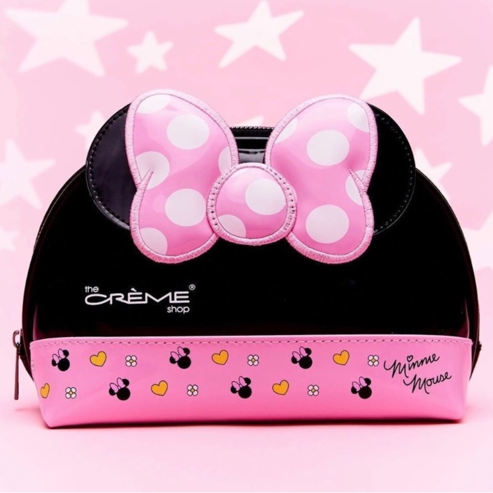 Disney X The Creme Shop Minnie Mouse Dome Bow Vinyl Makeup Bag
